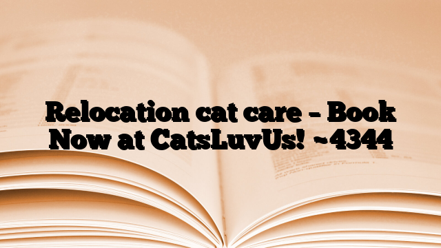 Relocation cat care – Book Now at CatsLuvUs!