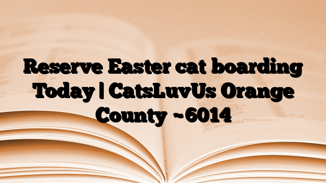 Reserve Easter cat boarding Today | CatsLuvUs Orange County