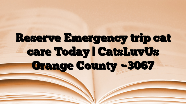 Reserve Emergency trip cat care Today | CatsLuvUs Orange County