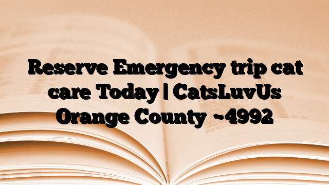 Reserve Emergency trip cat care Today | CatsLuvUs Orange County