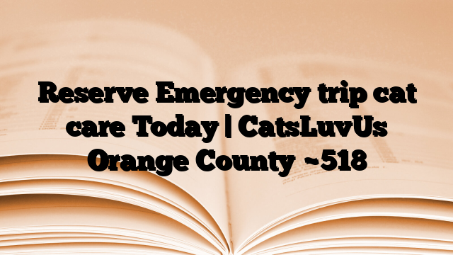 Reserve Emergency trip cat care Today | CatsLuvUs Orange County