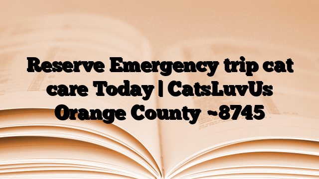 Reserve Emergency trip cat care Today | CatsLuvUs Orange County