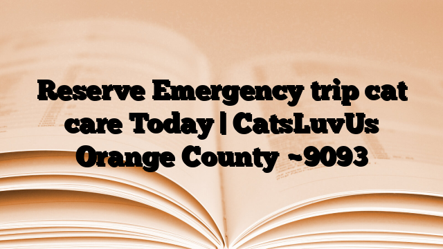 Reserve Emergency trip cat care Today | CatsLuvUs Orange County