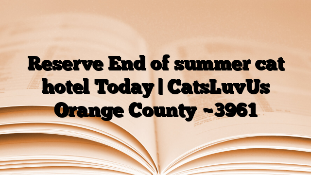 Reserve End of summer cat hotel Today | CatsLuvUs Orange County