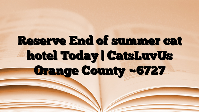 Reserve End of summer cat hotel Today | CatsLuvUs Orange County