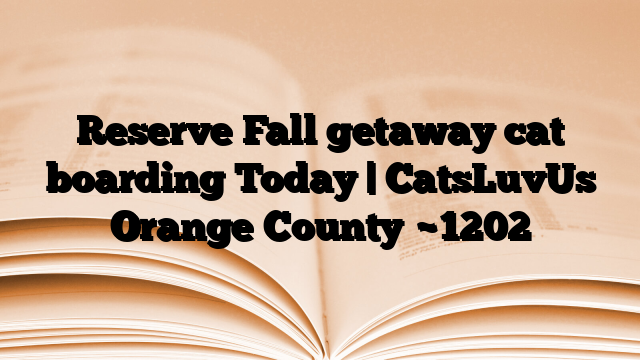 Reserve Fall getaway cat boarding Today | CatsLuvUs Orange County