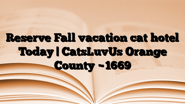 Reserve Fall vacation cat hotel Today | CatsLuvUs Orange County