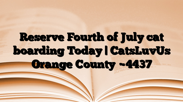 Reserve Fourth of July cat boarding Today | CatsLuvUs Orange County