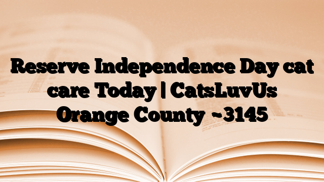 Reserve Independence Day cat care Today | CatsLuvUs Orange County