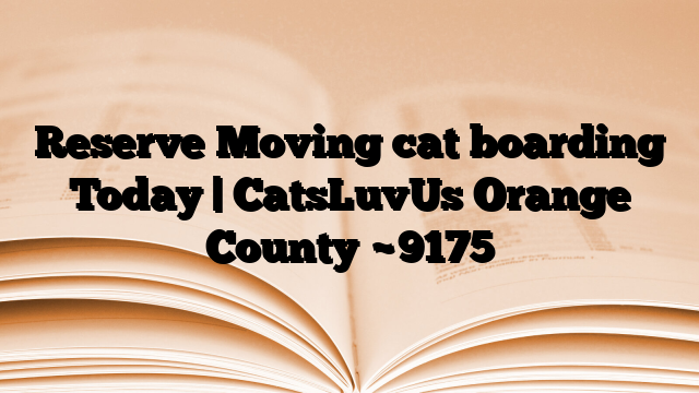 Reserve Moving cat boarding Today | CatsLuvUs Orange County