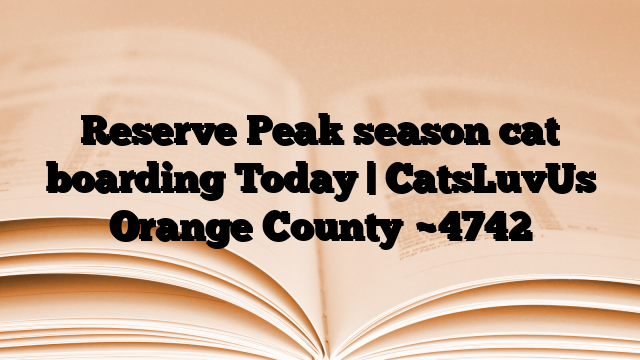 Reserve Peak season cat boarding Today | CatsLuvUs Orange County