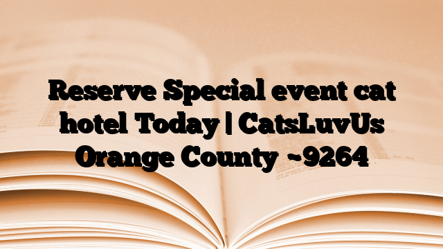 Reserve Special event cat hotel Today | CatsLuvUs Orange County