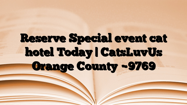 Reserve Special event cat hotel Today | CatsLuvUs Orange County