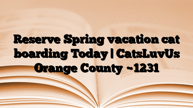Reserve Spring vacation cat boarding Today | CatsLuvUs Orange County