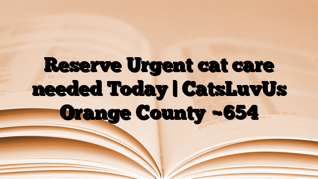 Reserve Urgent cat care needed Today | CatsLuvUs Orange County