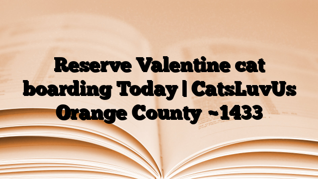 Reserve Valentine cat boarding Today | CatsLuvUs Orange County