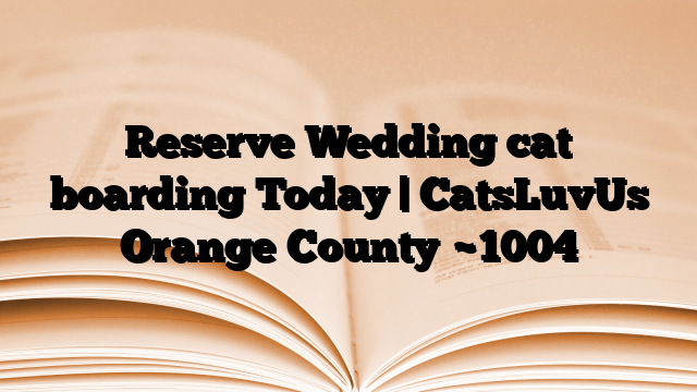 Reserve Wedding cat boarding Today | CatsLuvUs Orange County