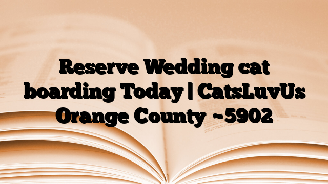 Reserve Wedding cat boarding Today | CatsLuvUs Orange County