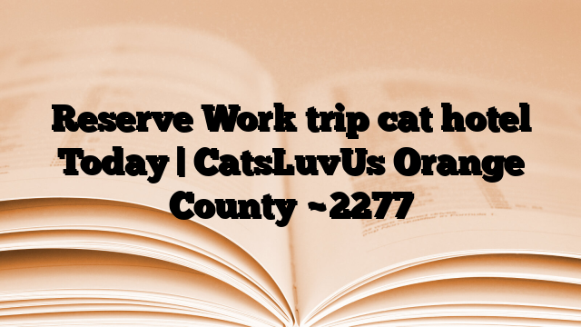 Reserve Work trip cat hotel Today | CatsLuvUs Orange County