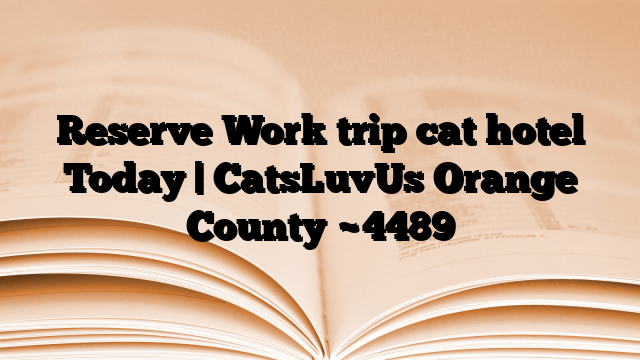 Reserve Work trip cat hotel Today | CatsLuvUs Orange County