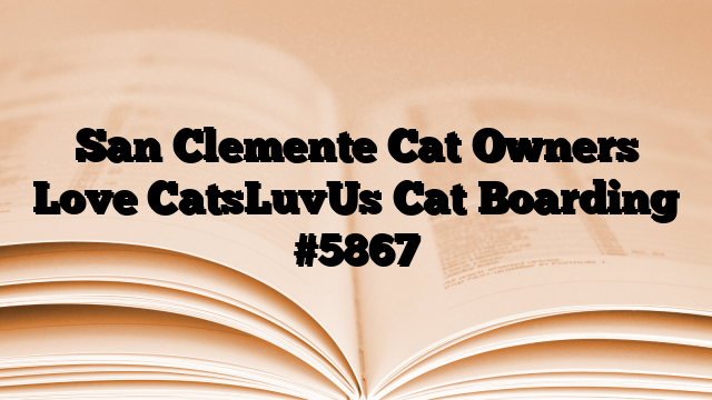 San Clemente Cat Owners Love CatsLuvUs Cat Boarding