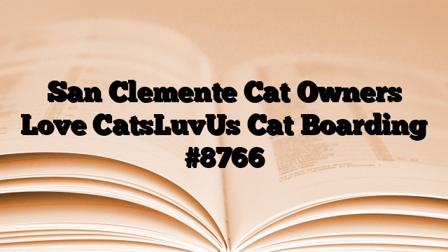 San Clemente Cat Owners Love CatsLuvUs Cat Boarding