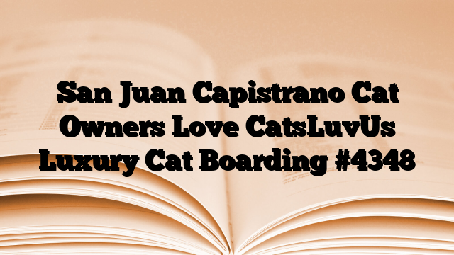 San Juan Capistrano Cat Owners Love CatsLuvUs Luxury Cat Boarding