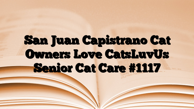 San Juan Capistrano Cat Owners Love CatsLuvUs Senior Cat Care