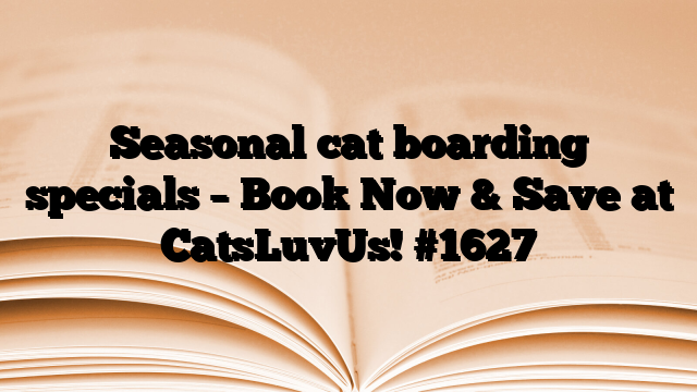 Seasonal cat boarding specials – Book Now & Save at CatsLuvUs!