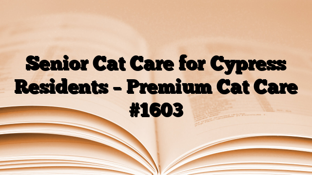 Senior Cat Care for Cypress Residents – Premium Cat Care