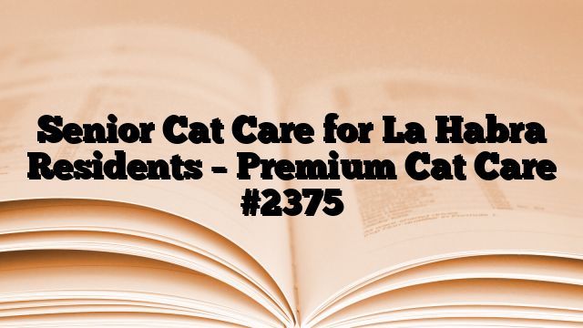 Senior Cat Care for La Habra Residents – Premium Cat Care