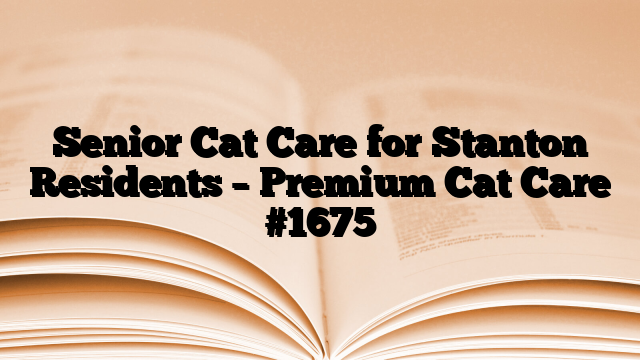 Senior Cat Care for Stanton Residents – Premium Cat Care