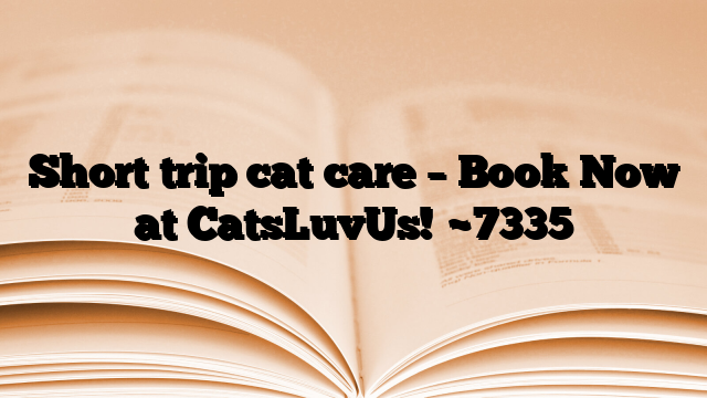 Short trip cat care – Book Now at CatsLuvUs!
