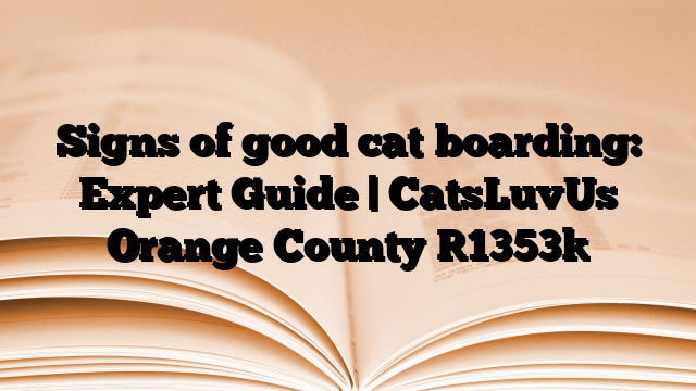 Signs of good cat boarding: Expert Guide | CatsLuvUs Orange County