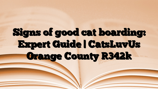 Signs of good cat boarding: Expert Guide | CatsLuvUs Orange County