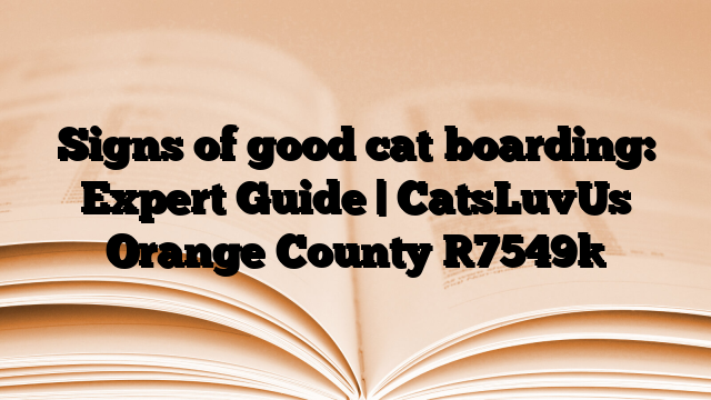 Signs of good cat boarding: Expert Guide | CatsLuvUs Orange County