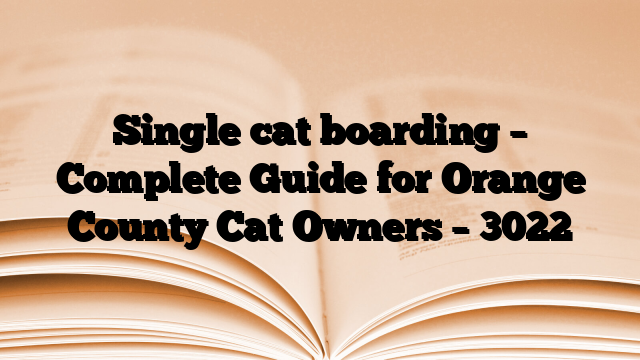 Single cat boarding – Complete Guide for Orange County Cat Owners