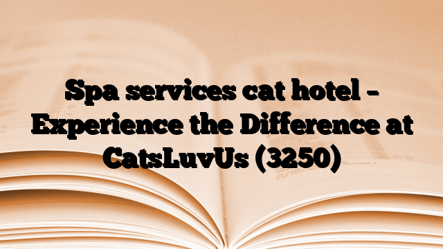 Spa services cat hotel – Experience the Difference at CatsLuvUs