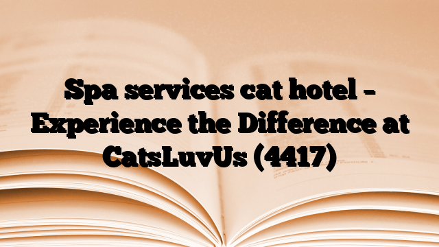 Spa services cat hotel – Experience the Difference at CatsLuvUs