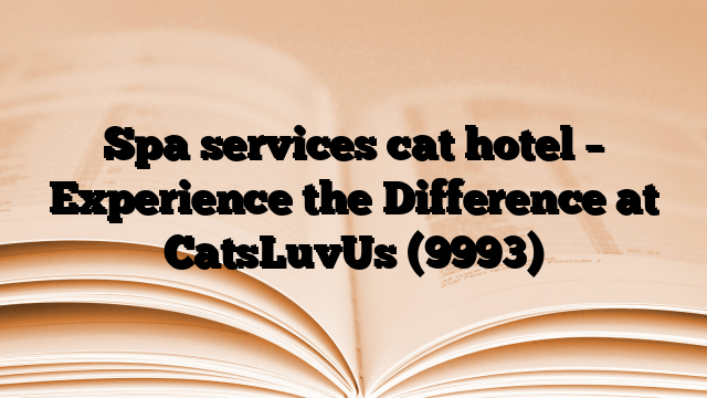 Spa services cat hotel – Experience the Difference at CatsLuvUs
