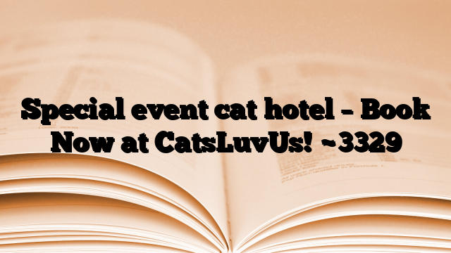 Special event cat hotel – Book Now at CatsLuvUs!