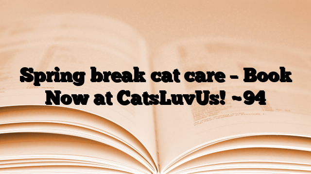 Spring break cat care – Book Now at CatsLuvUs!
