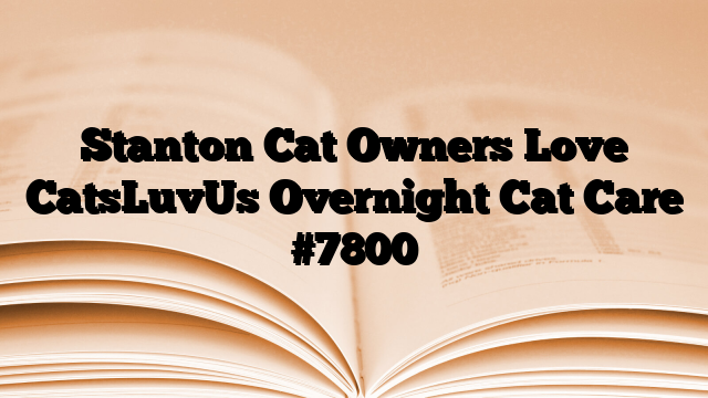 Stanton Cat Owners Love CatsLuvUs Overnight Cat Care