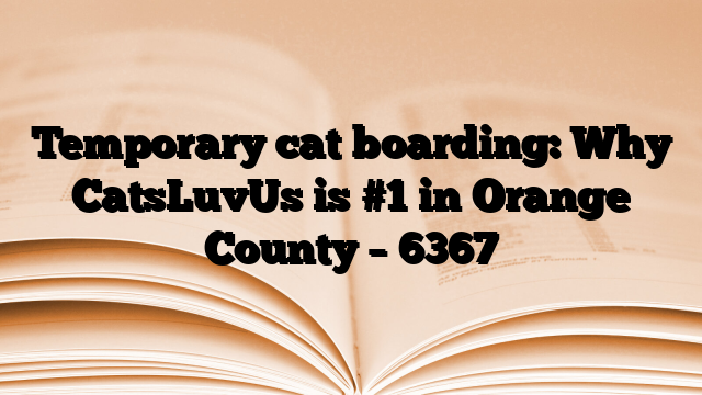 Temporary cat boarding: Why CatsLuvUs is #1 in Orange County
