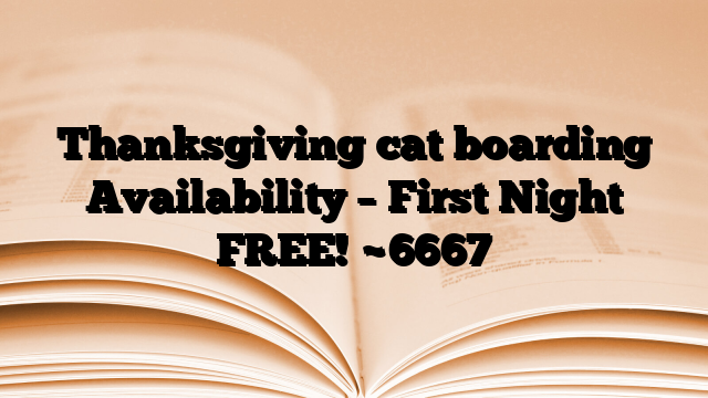 Thanksgiving cat boarding Availability – First Night FREE!