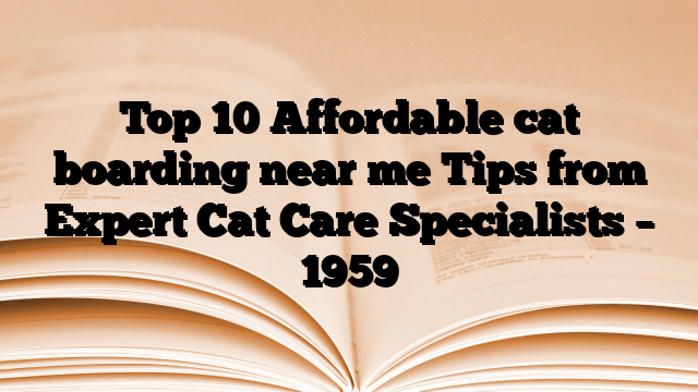 Top 10 Affordable cat boarding near me Tips from Expert Cat Care Specialists