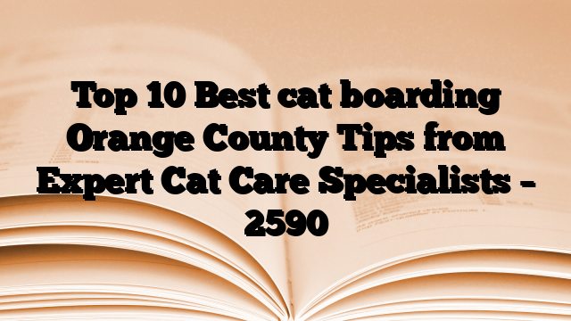 Top 10 Best cat boarding Orange County Tips from Expert Cat Care Specialists