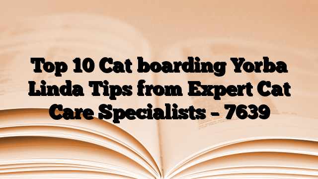 Top 10 Cat boarding Yorba Linda Tips from Expert Cat Care Specialists