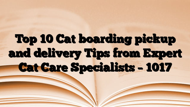Top 10 Cat boarding pickup and delivery Tips from Expert Cat Care Specialists