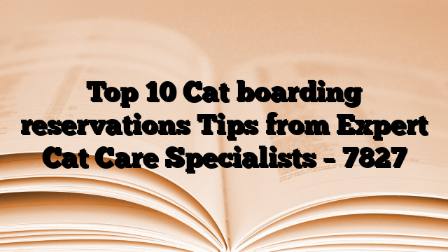 Top 10 Cat boarding reservations Tips from Expert Cat Care Specialists
